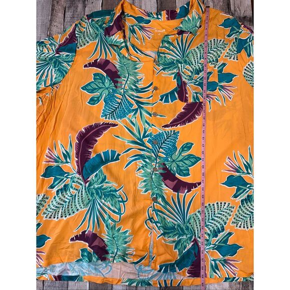 6XLT KingSize Island Printed Camp Paradise Floral Vacation Relaxed Rayon Tshirt - Picture 5 of 7